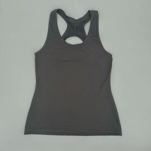 ⭐️Athleta Charcoal Gray Racerback Tank Top Open Back Keyhole Stretchy Activewear